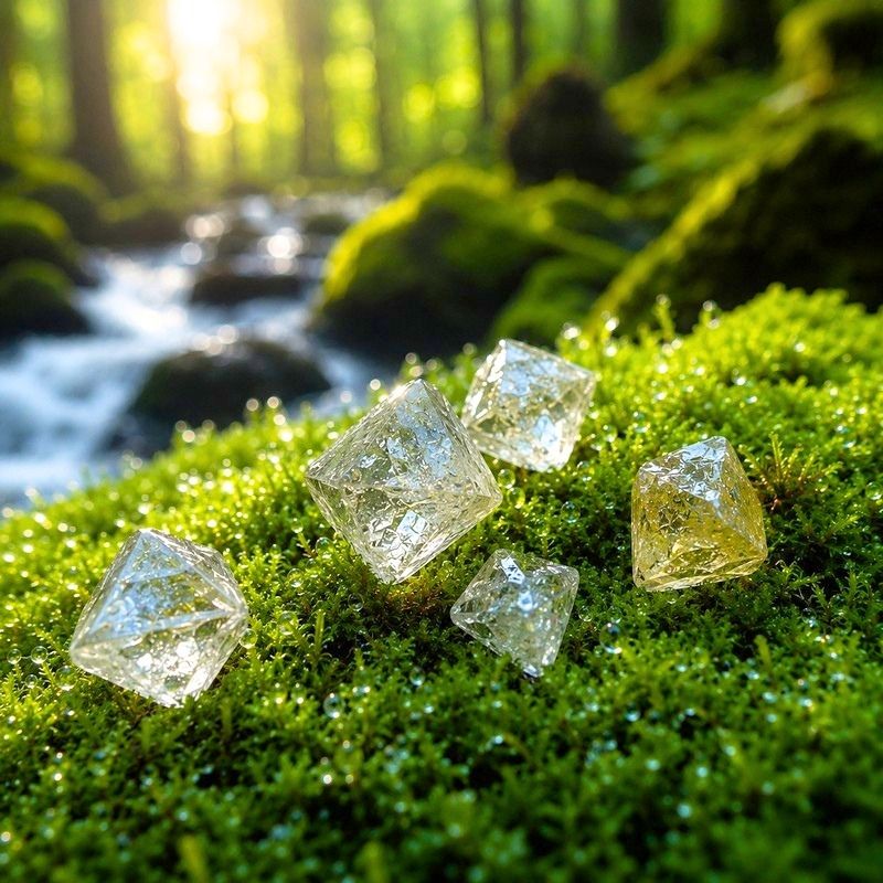 Surové diamanty v oroseném mechu Magického lesa splněných přání