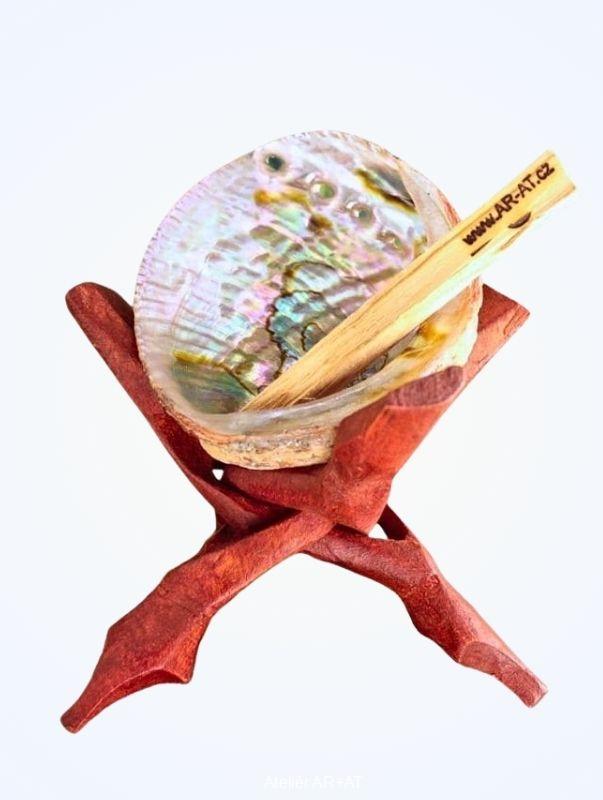 Mušle abalone na stojánku – vykuřovací miska