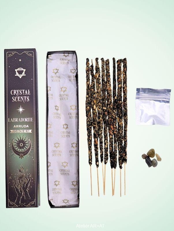 Vonné tyčinky s labradoritem - vůně routy (arruda)