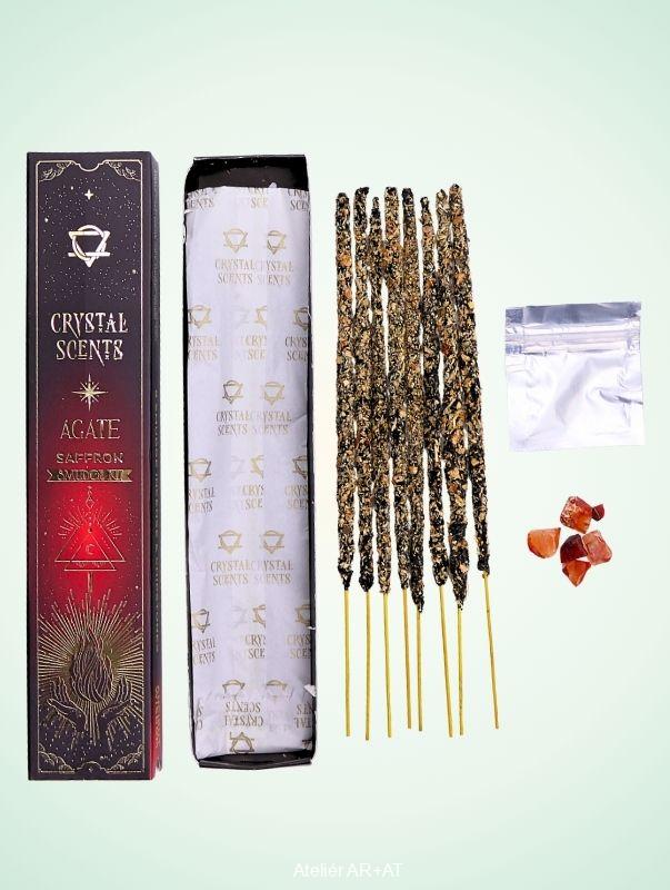 Vonné tyčinky s červeným achátem - vůně šafránu