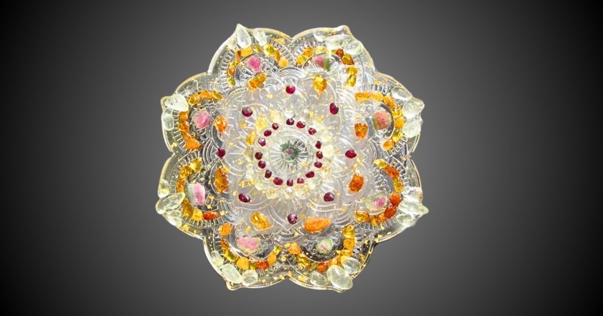 Květinová Mandala – orgonit s křišťálem z Magického lesa
