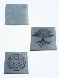 Šungitová destička na počítač s gravírováním (čtverec 5x5cm)